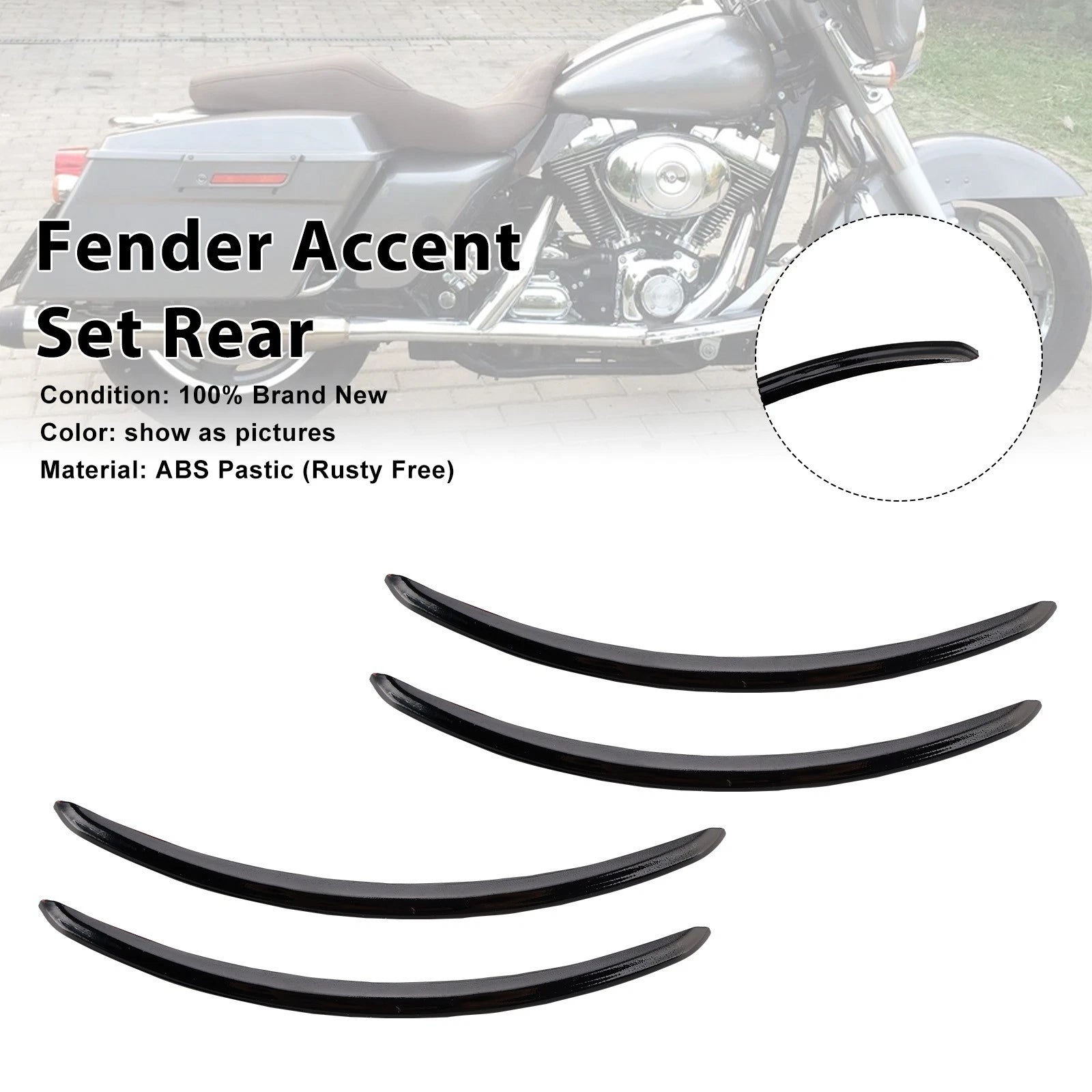 Rear Fender Accent Set for FLHX Street Glide (2006–2013) Black