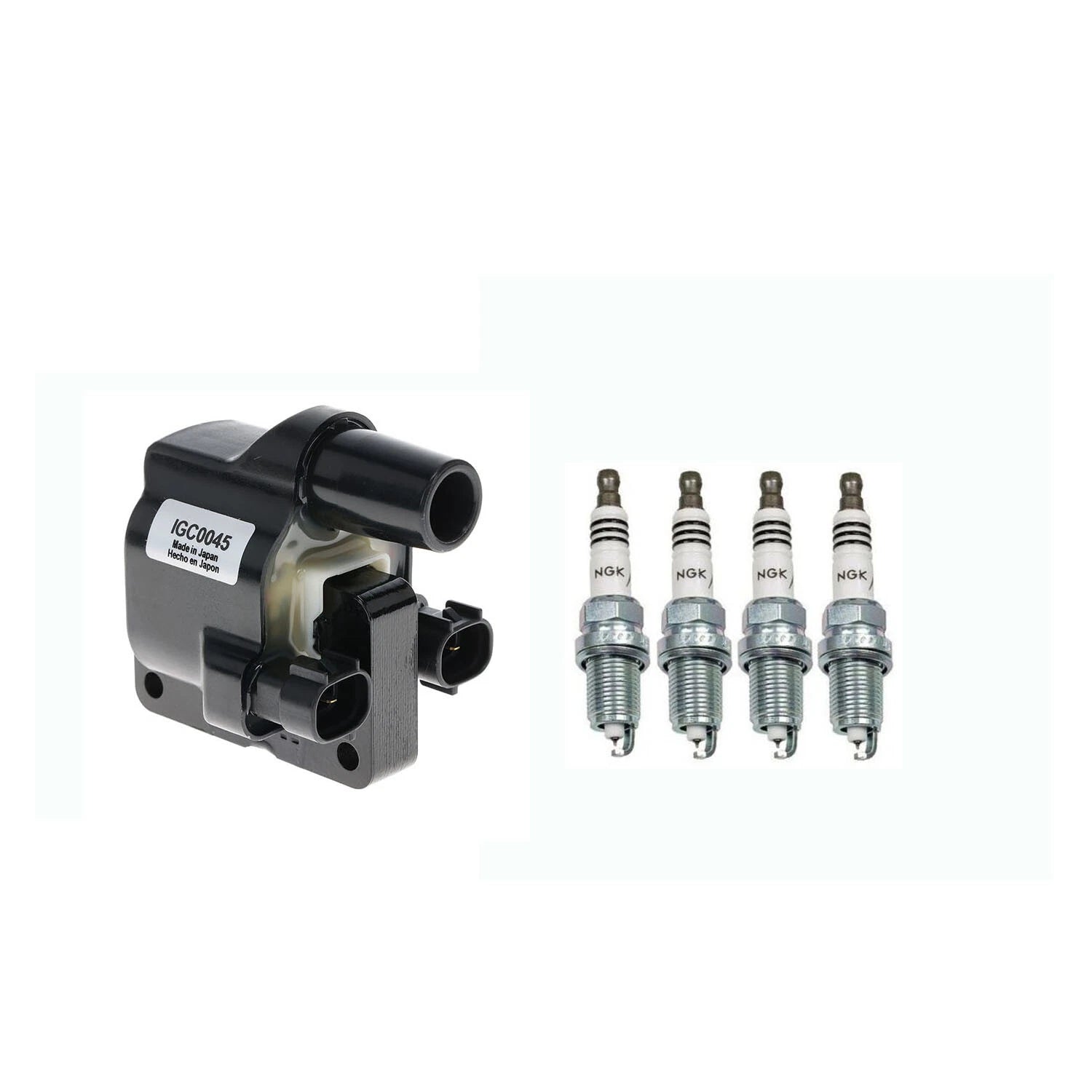 Set of 4 Ignition Coils & NGK Iridium Spark Plugs for Mazda MPV (1990–1998)