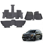 Set of 4 TPE All Weather Carpet Floor Mats for Kia Telluride (2020–2025)