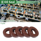 Set of 5 Oil Seal Rotary Shaft Seal FKM Rubber 22x42x10mm