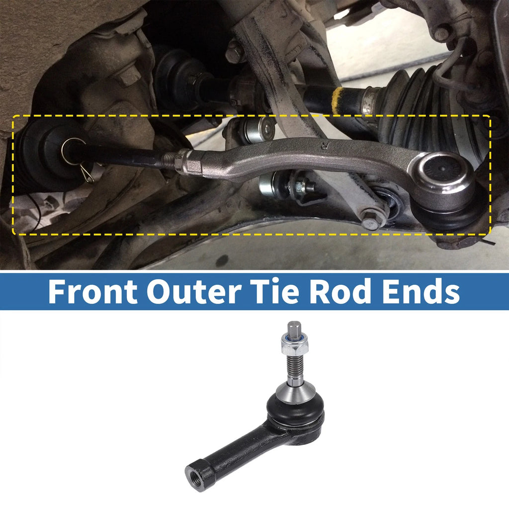 2pcs Front Outer Tie Rod End Links for Ford Explorer, Ford Flex 