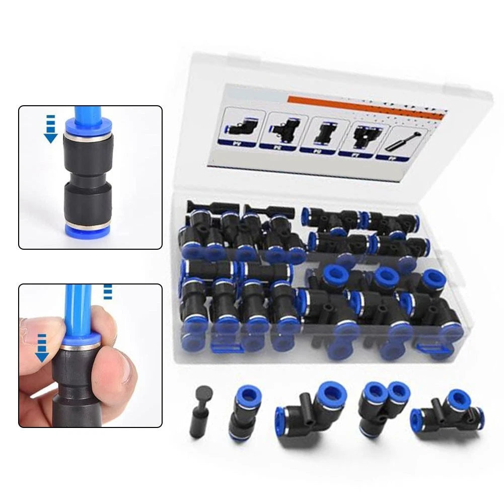 60pcs Push to Connect Air Hose Fittings Kit for Pneumatic Connections