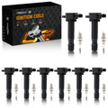 Pack of 8 Ignition Coils + Spark Plugs for Volvo S80 XC90 (2005–2010) UF574