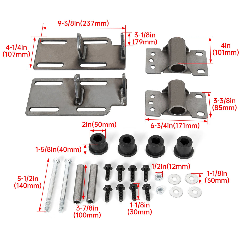 Engine Mount Adapter Swap Kit for C1500 Truck K5 2WD (88–99) LSx LS1 Raw Steel
