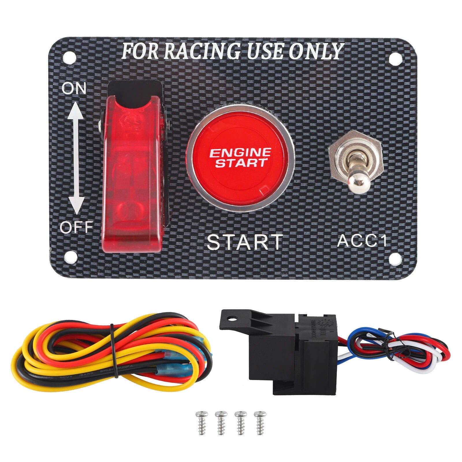 Carbon Ignition Button Switch Panel for Racing Car