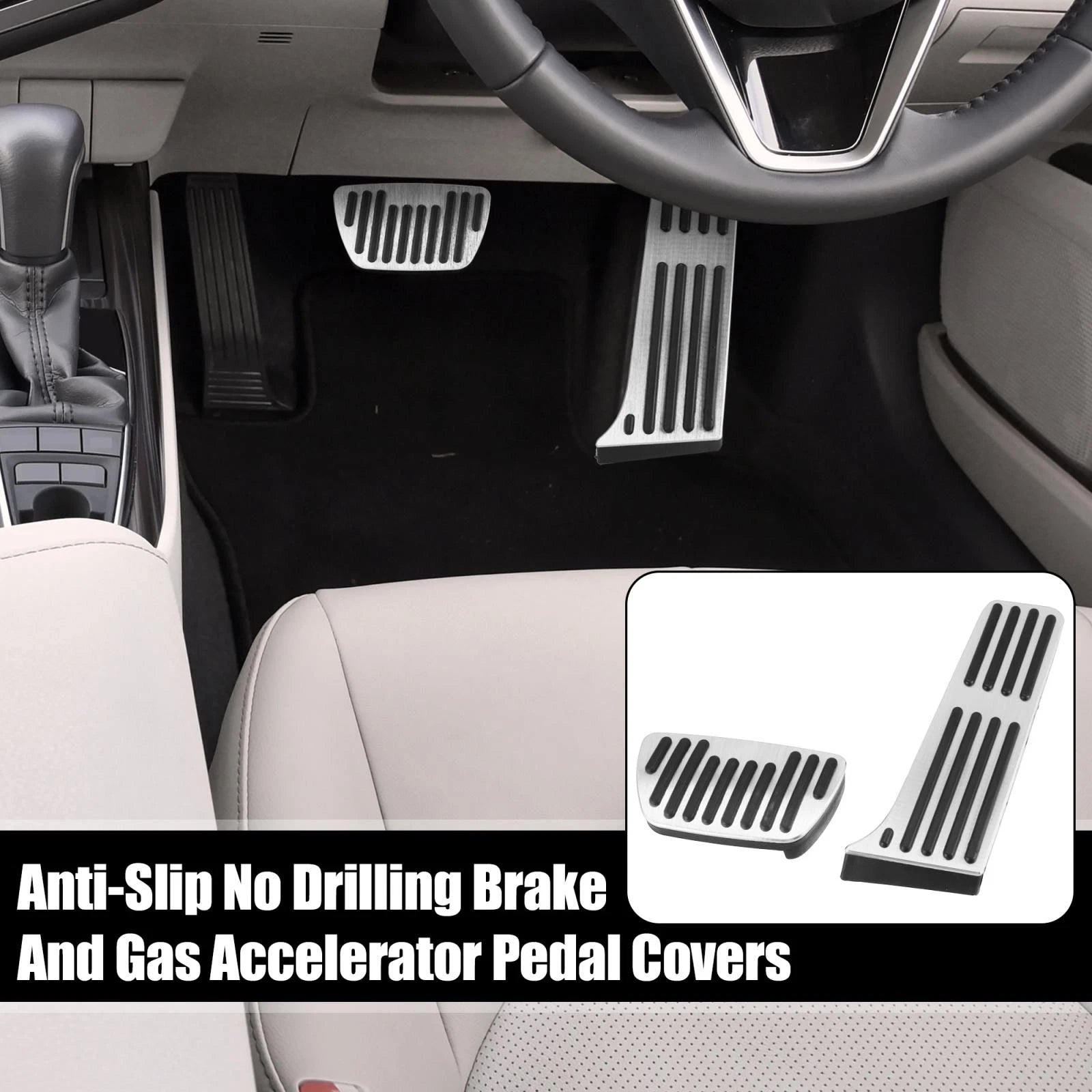 Anti Slip Brake and Gas Accelerator Pedal Pads Kit for Toyota 