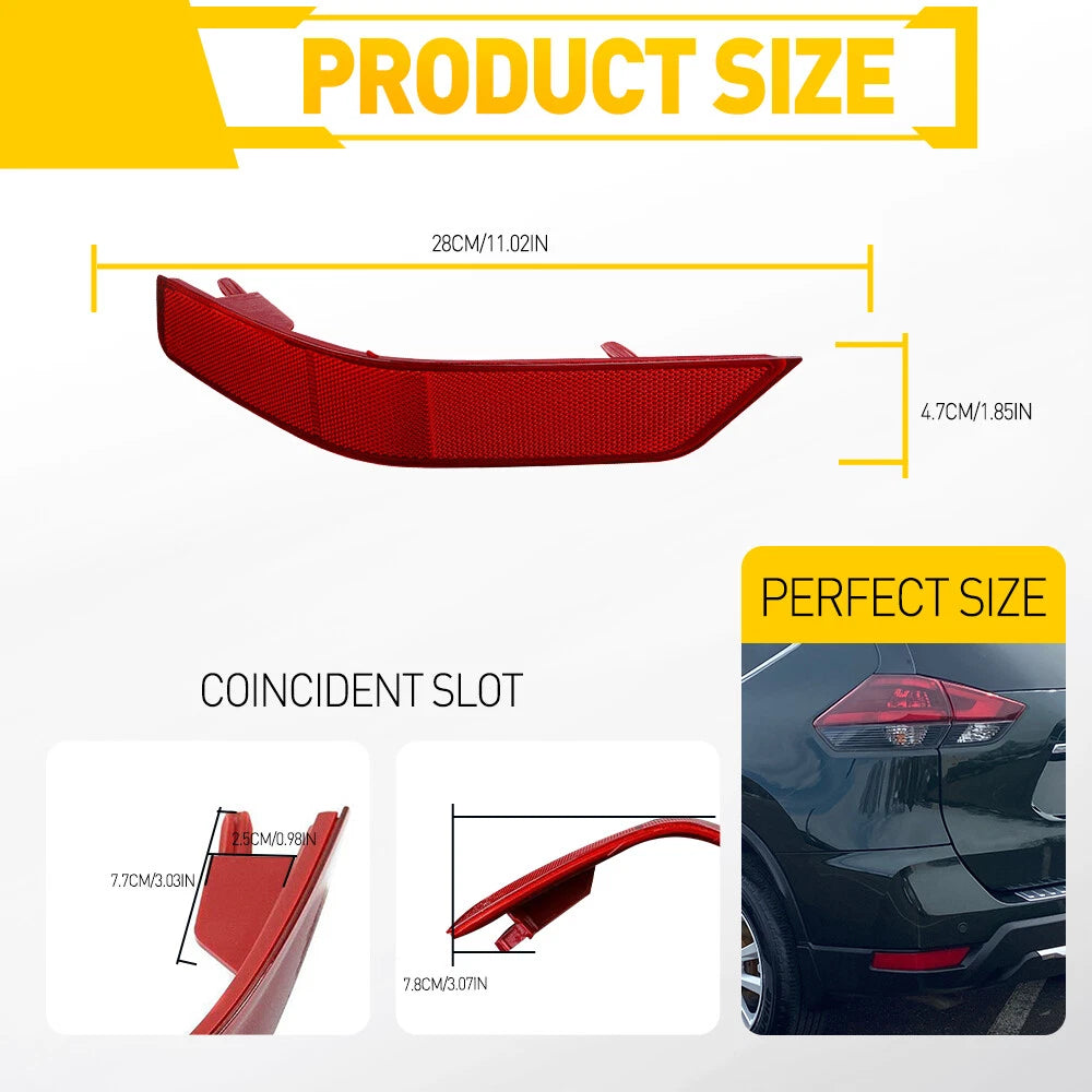 Set of 2 Rear Bumper Reflectors for Nissan Rogue (2017–2020)