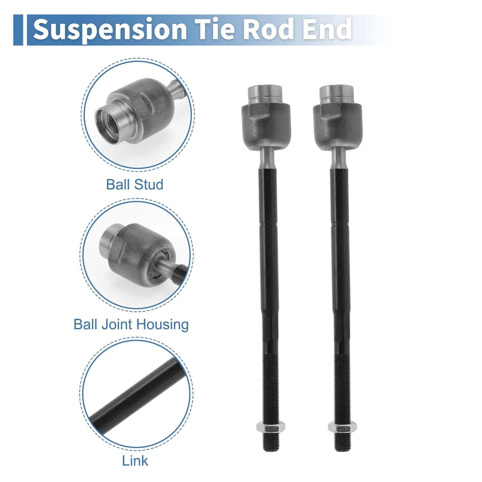 2 Pcs Front Inner Tie Rod End Links for Pontiac G6 (2005–2010)