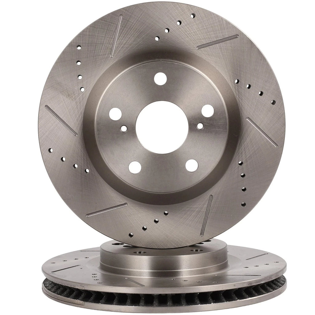 Front Drilled Slotted Brake Rotors for Pontiac Vibe (2007–2018) LEXUS ES350 ES300h