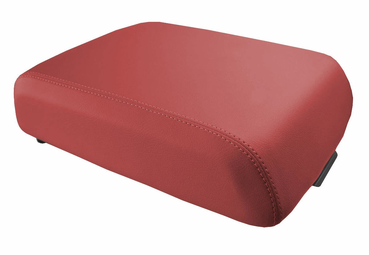 Leather Console Lid Pull Over Seat Cover for Ford F250 (1999–2010) Red
