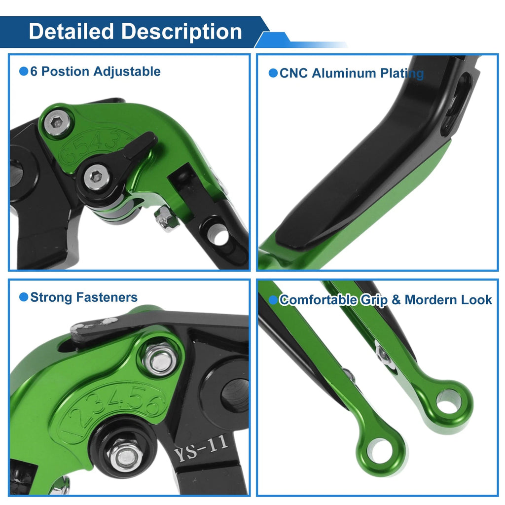 Adjustable Brake Clutch Levers for Honda X11 (1999–2002) Green Black