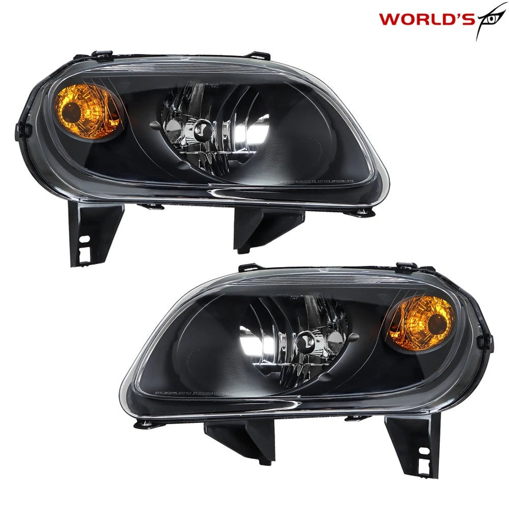 Set of 2 Halogen Headlights for Chevy HHR (2006–2011) Black Housing Clear