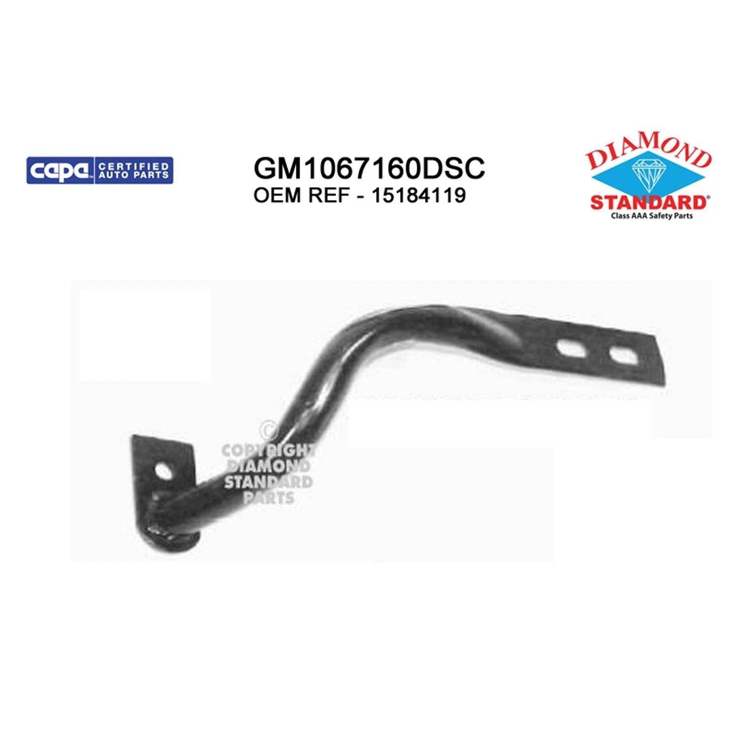 Replacement Steel Front Passenger Side Outer Bumper Face Bar Brace