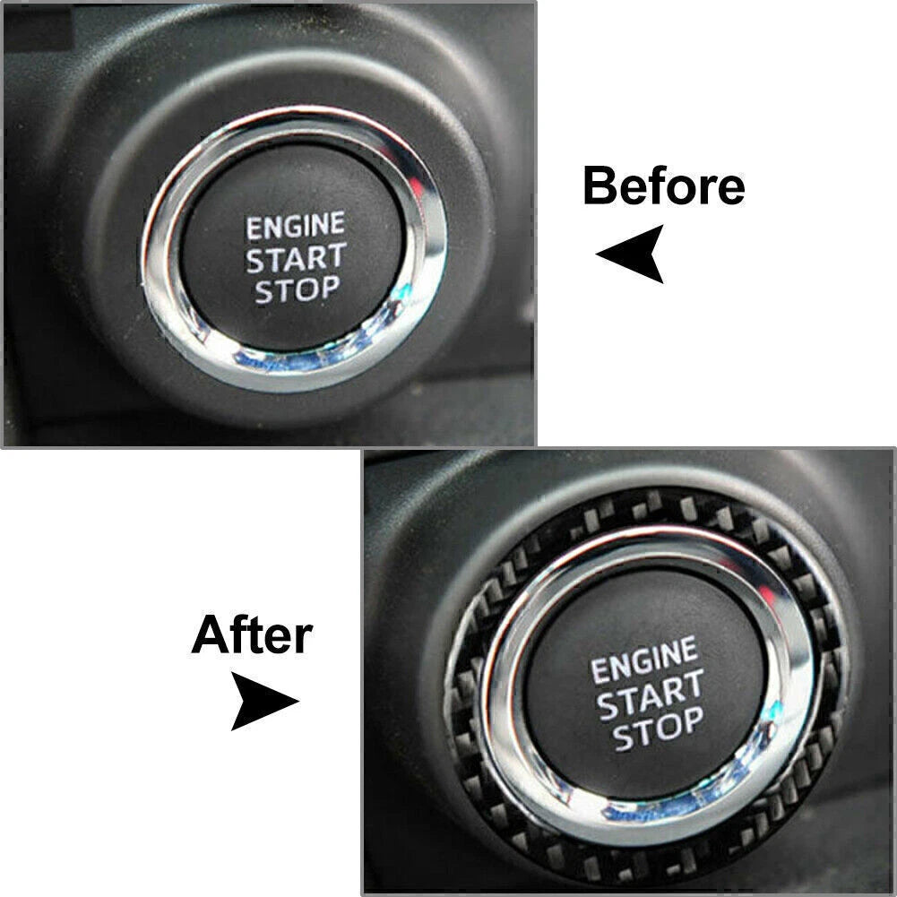 Carbon Fiber Start Button Ignition Switch Ring Trim for Subaru Forester (2013–2018)
