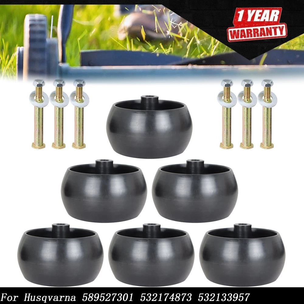 Set of 6 Deck Wheels & Hardware Kit for Husqvarna (Fits Various Models)