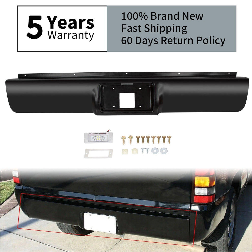 Rear Bumper Roll Pan with Light for Chevy Silverado Sierra (1988-1998)
