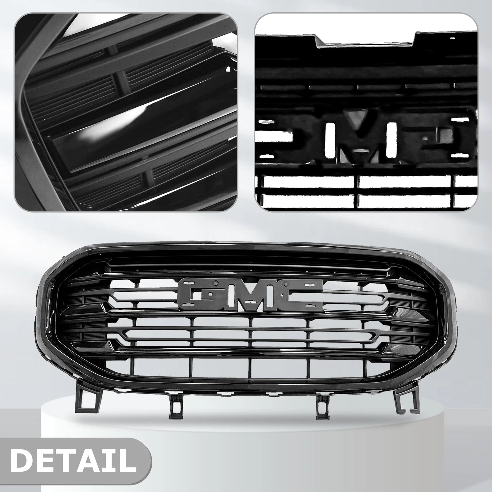 Front Upper Grille for GMC Terrain (2018-2021) Gloss Black Denali Style