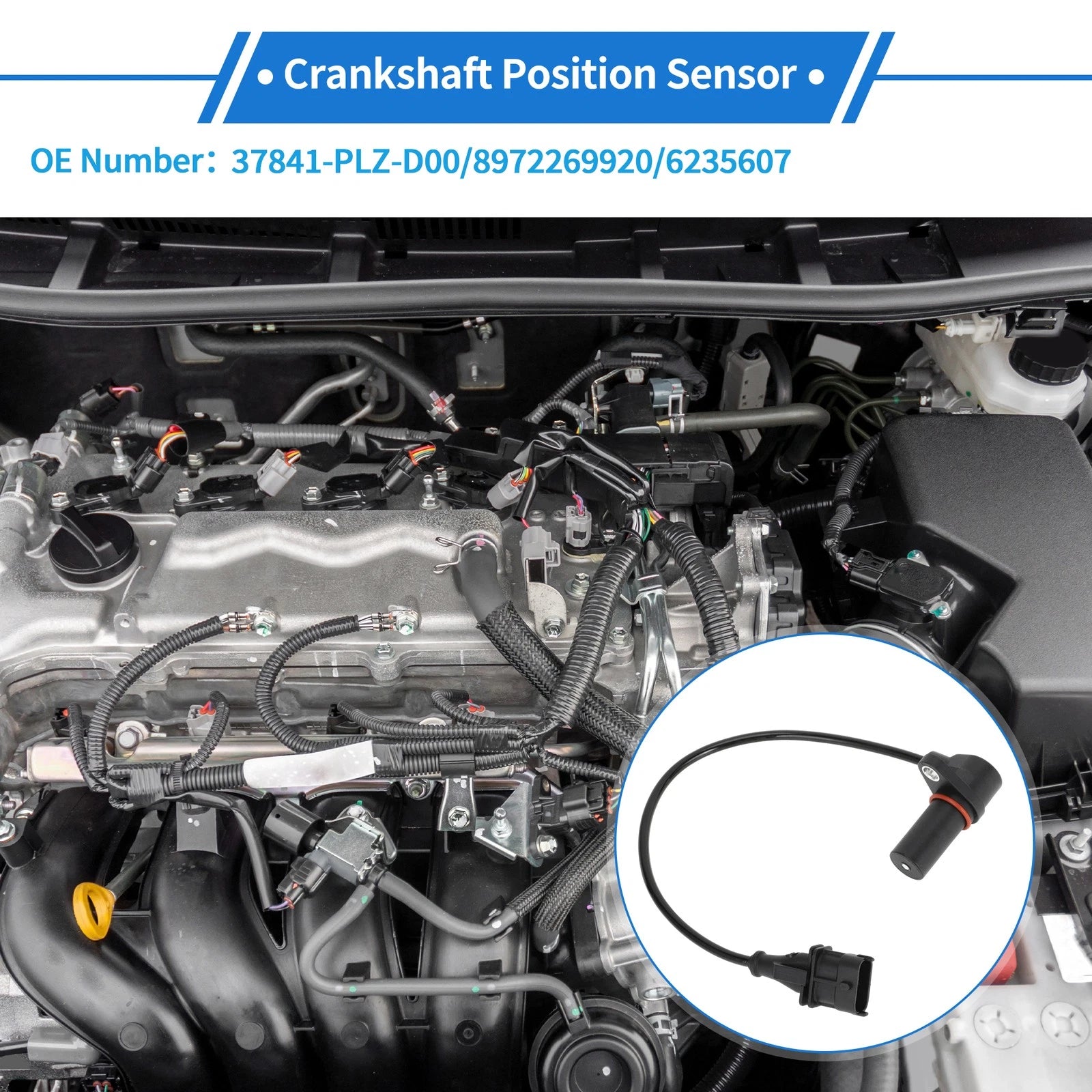 Crankshaft Position Sensor for Honda Civic 1.7CTDi (2002–2005) No. 37841-PLZ-D00