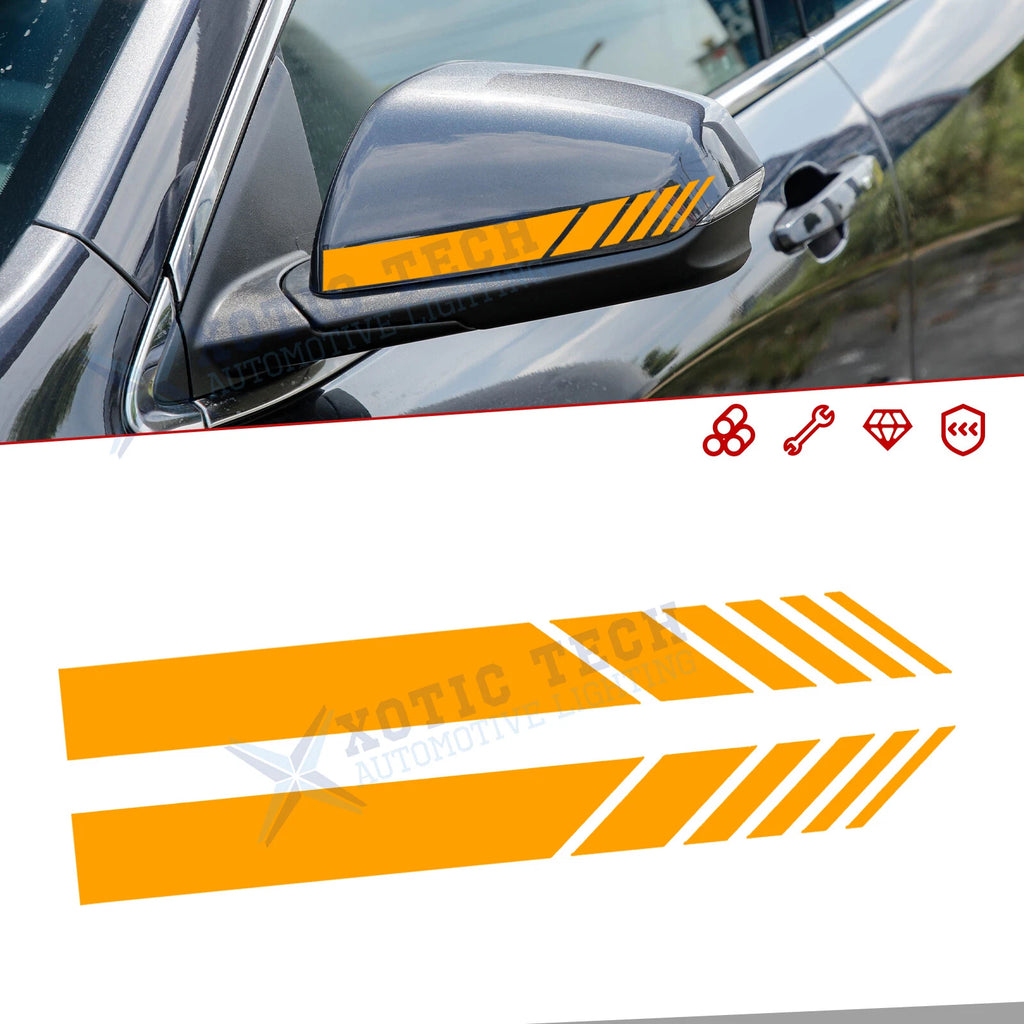 2Pcs Orange Car Rear View Mirror Eyelid Vinyl Decal Stickers (—)
