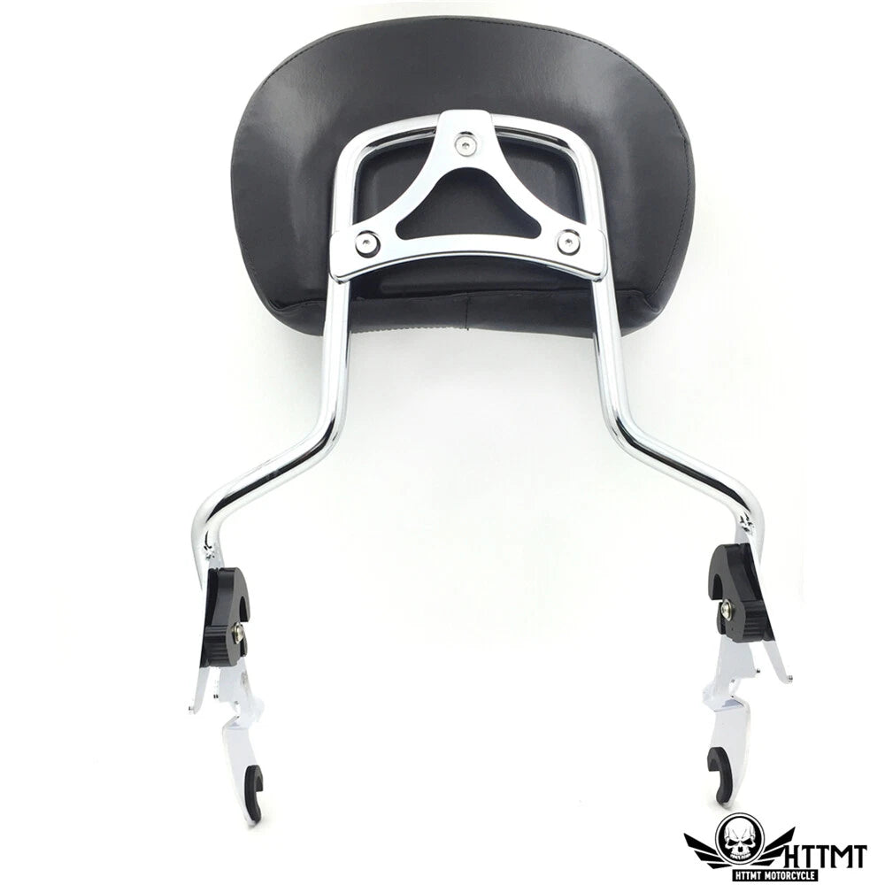 Chrome Backrest Sissy Bar Pad Docking for Harley Touring Road King (2009–2013)