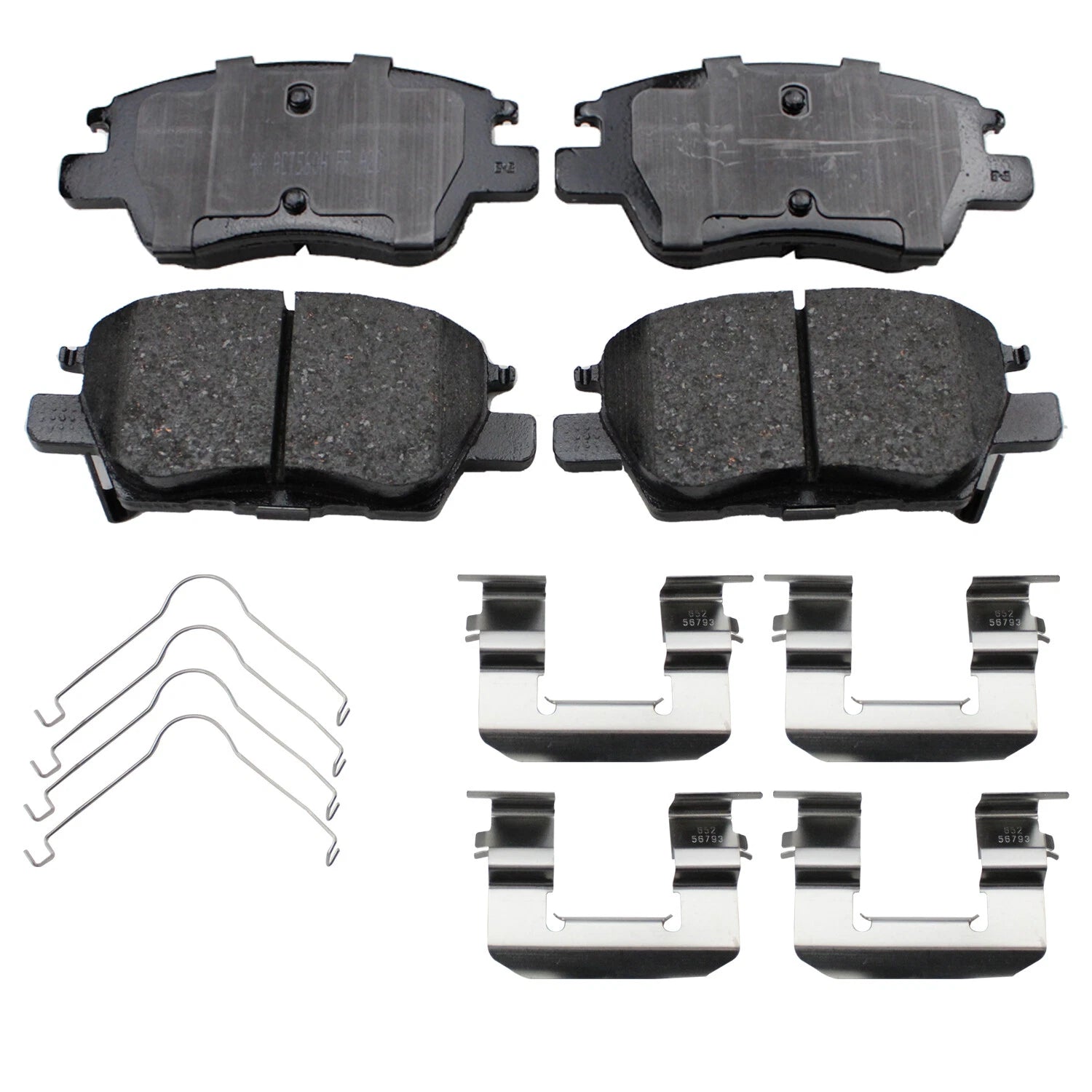 Set of 4 Akebono ProACT Front Ceramic Slotted Brake Pads for Chevy Bolt EV (2017–2022)