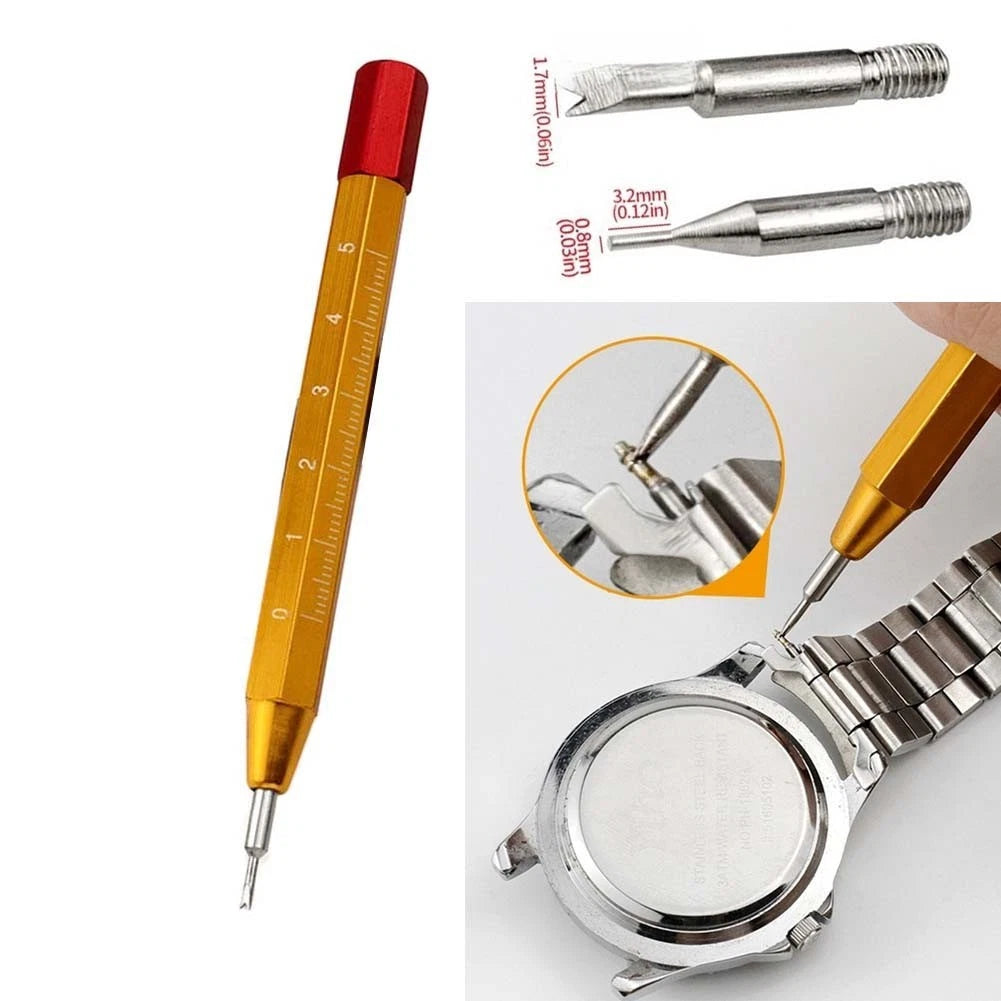 Aluminum Watch Band Remover with Scale and Dual Tips for Home Use