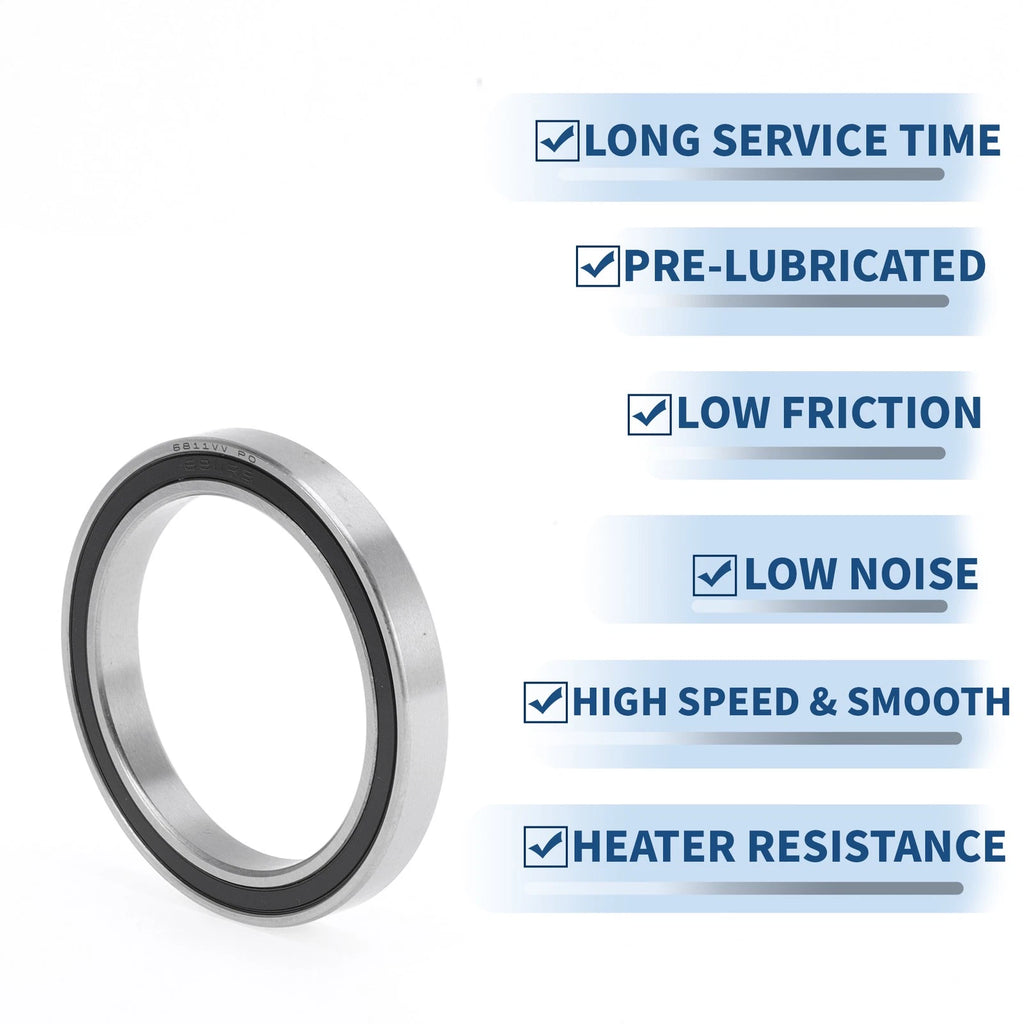 Deep Groove Ball Bearing 6811VV for Scooter Skateboard (P0 55x72x9mm)