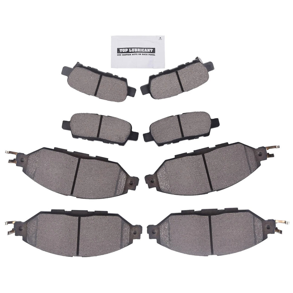 Set of 8 Ceramic Brake Pads for Nissan Pathfinder Murano QX60 (2013–2020)