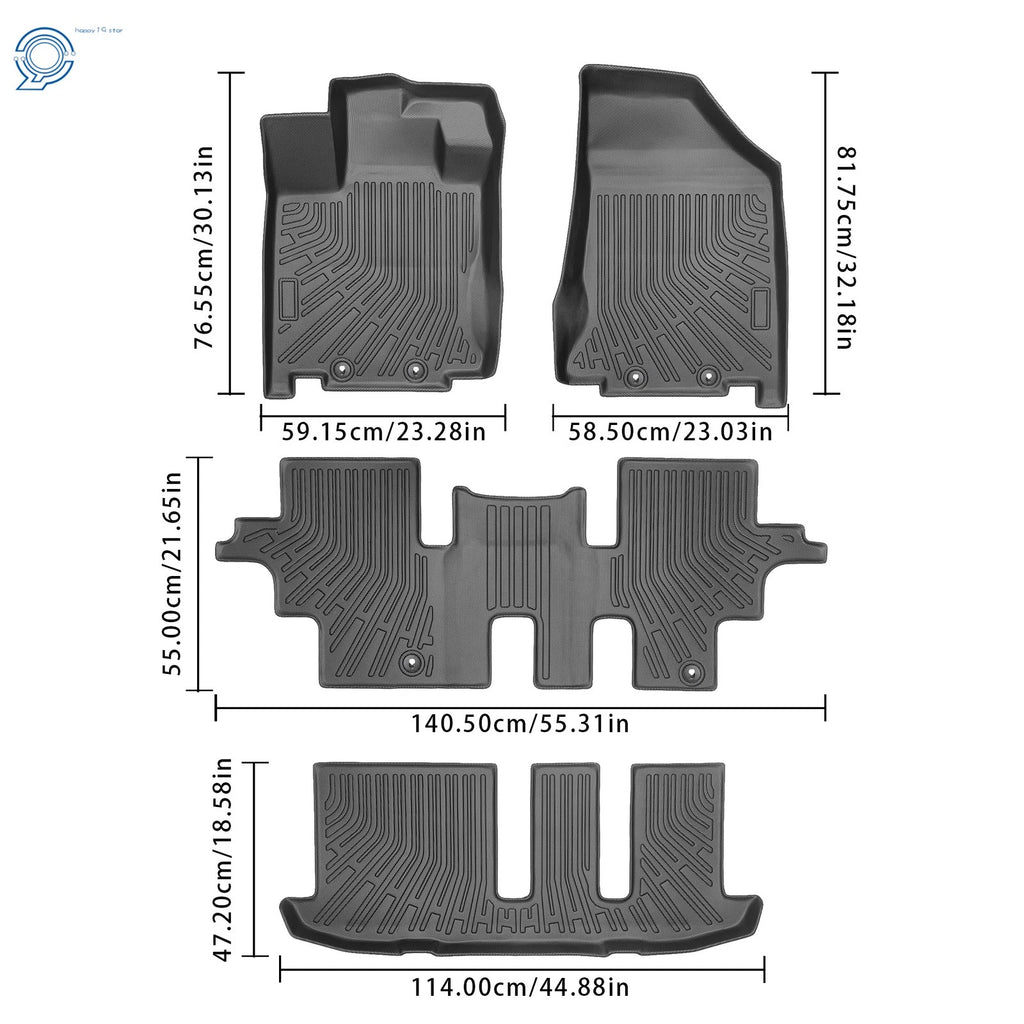 Set of 4 TPE Floor Mats for Nissan Pathfinder (2013–2020) Infiniti QX60 (2014–2020)