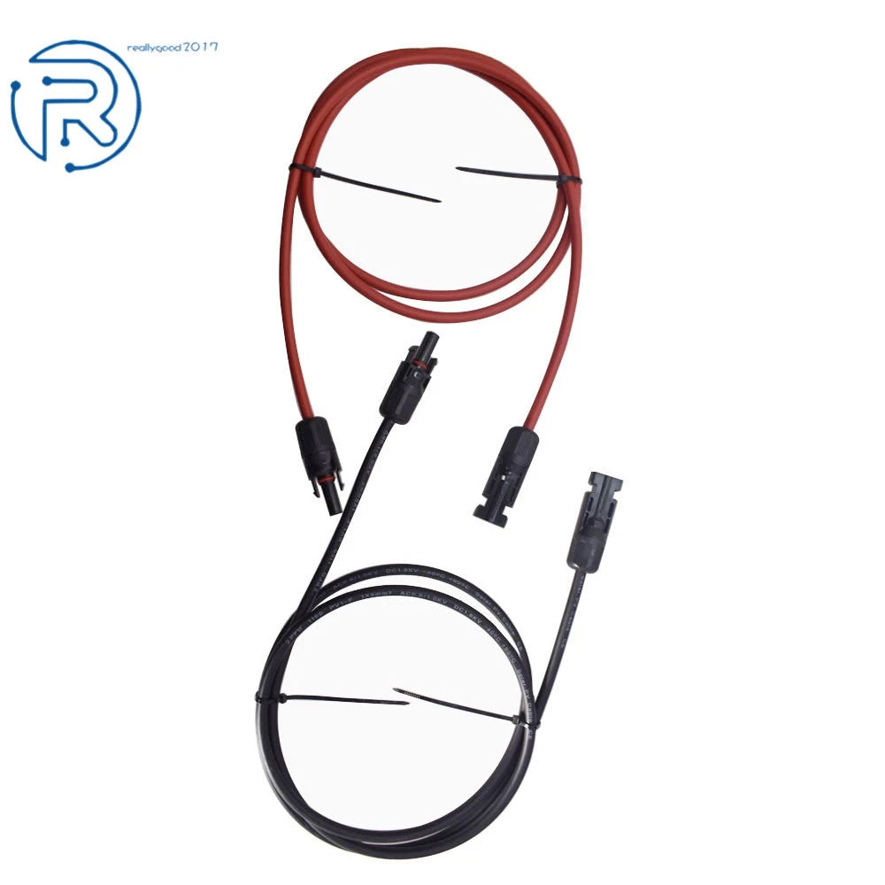 1 Pair Solar Panel Extension Cable Connector for Universal Use (12/10 AWG)