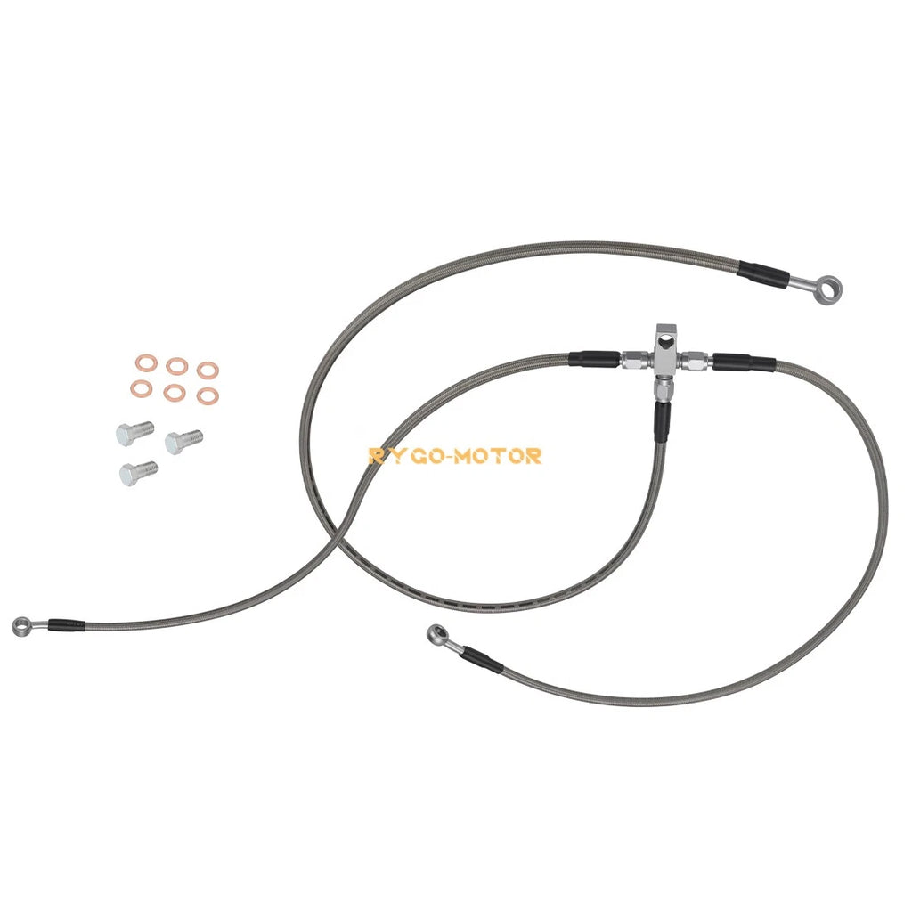 3X Stainless Braided Brake Lines Kit for Kawasaki KFX400 (2003–2004) 43095-S007