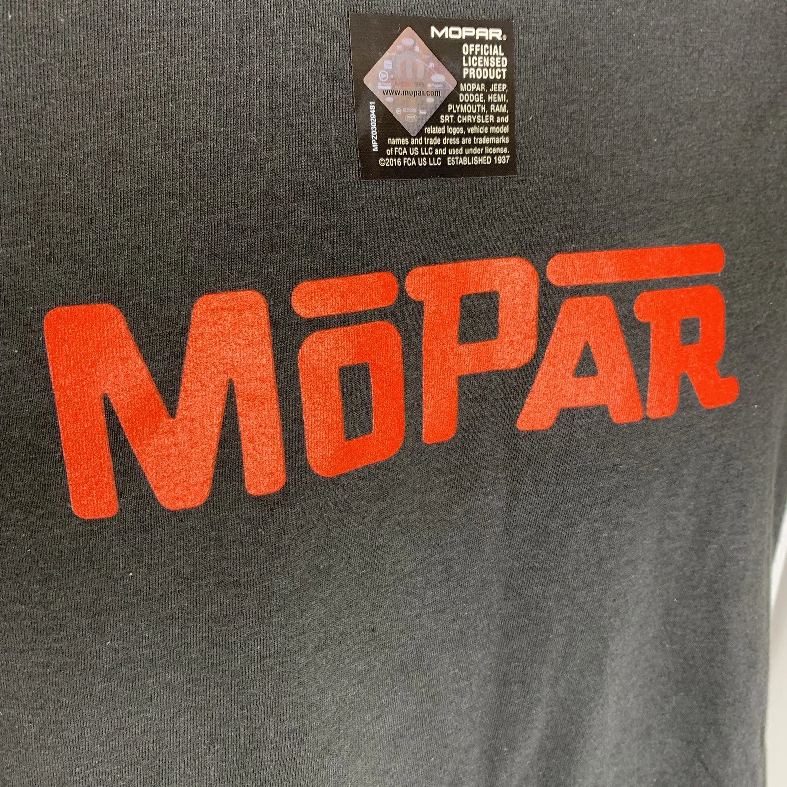 Licensed Black T-Shirt with Red Mopar Emblem for Dodge Charger (2006–2023)