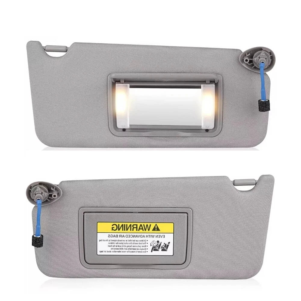 2X Gray Sun Visor w/Light Mirror for Honda Accord (2008–2017) 83280-TA5-A51ZA