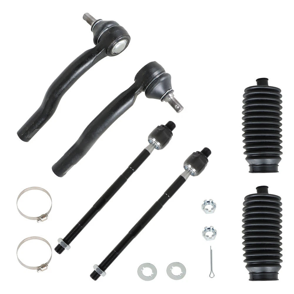 Set of 6 Front Inner & Outer Tie Rod Boot Kit for Ford Edge, Lincoln MKX (2007–2015)