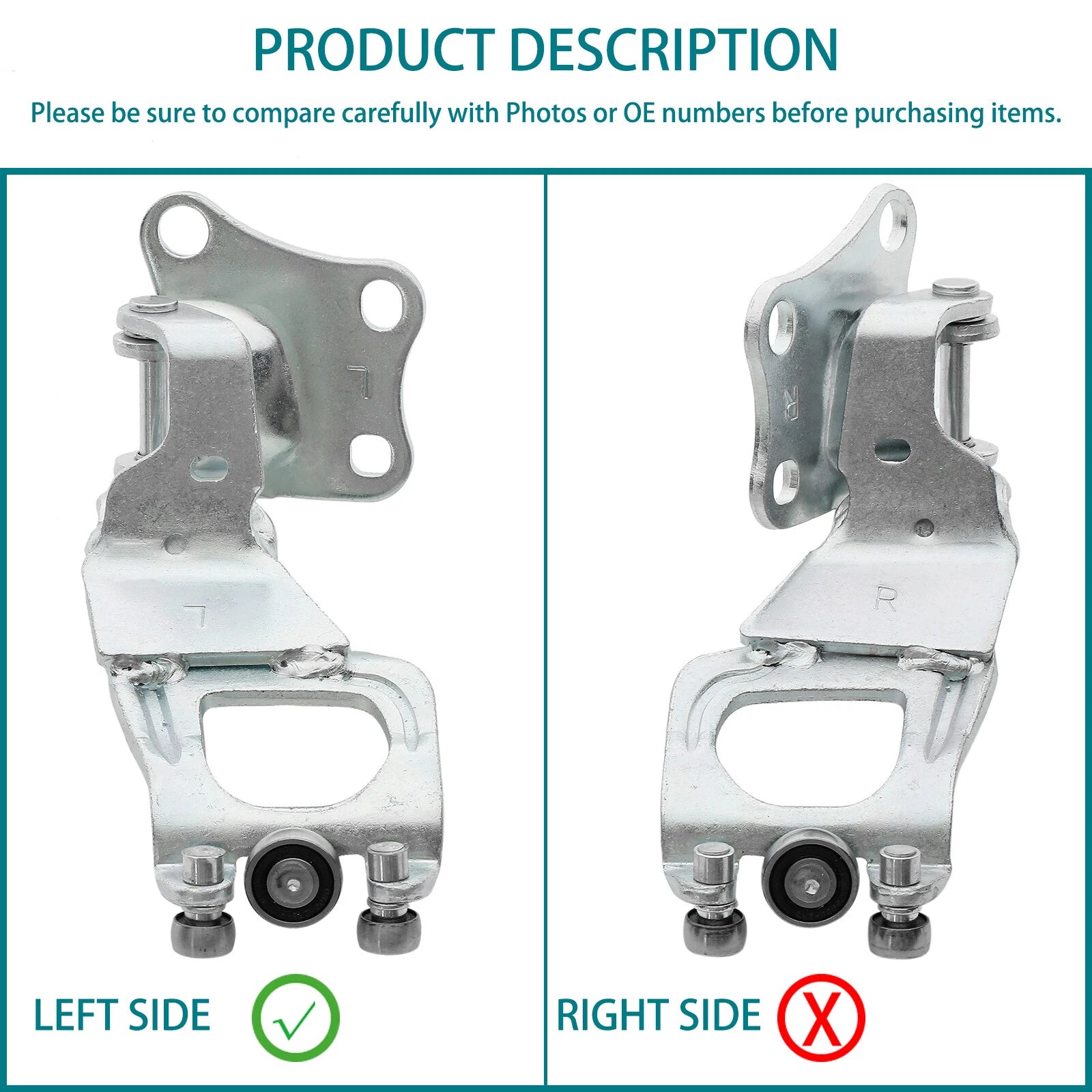 Left Driver Side Center Sliding Door Hinge & Roller for Toyota Sienna (2004-2010)
