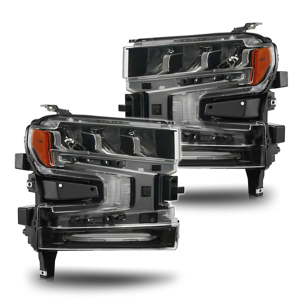 Full LED Headlight Set for Chevy Silverado 1500 (2019–2022) w/LED Signal
