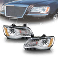 Set of 2 Halogen Headlights Assembly for Chrysler 300 (2011–2014) Chrome