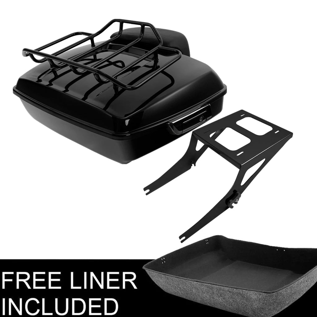 Black Chopped Trunk Backrest for Harley Fat Boy (2008–2016)