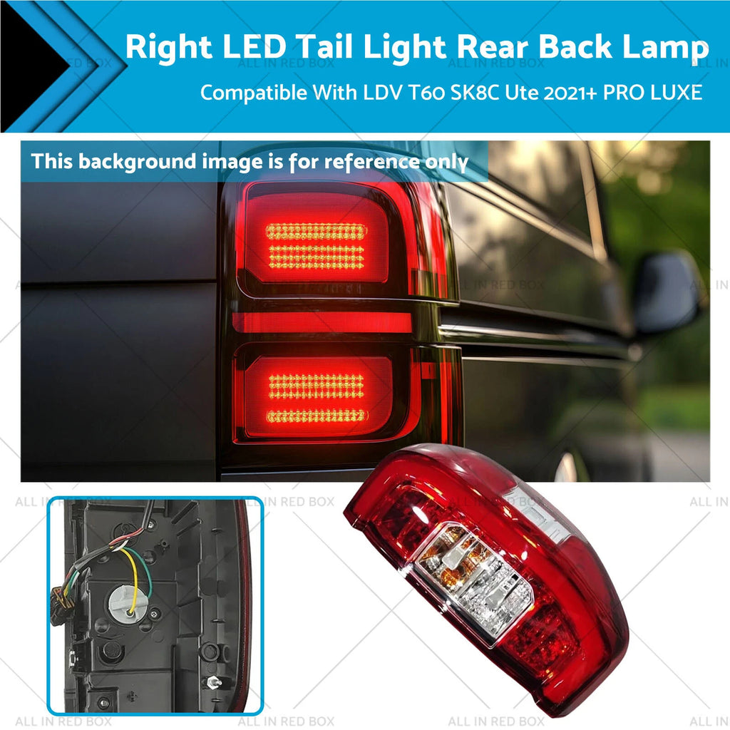Right LED Tail Light for LDV T60 SK8C Ute (2021–Present)