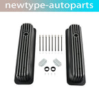 Aluminum Tall Finned Black Valve Covers for SBC 5.0L 5.7L (1987–1997)