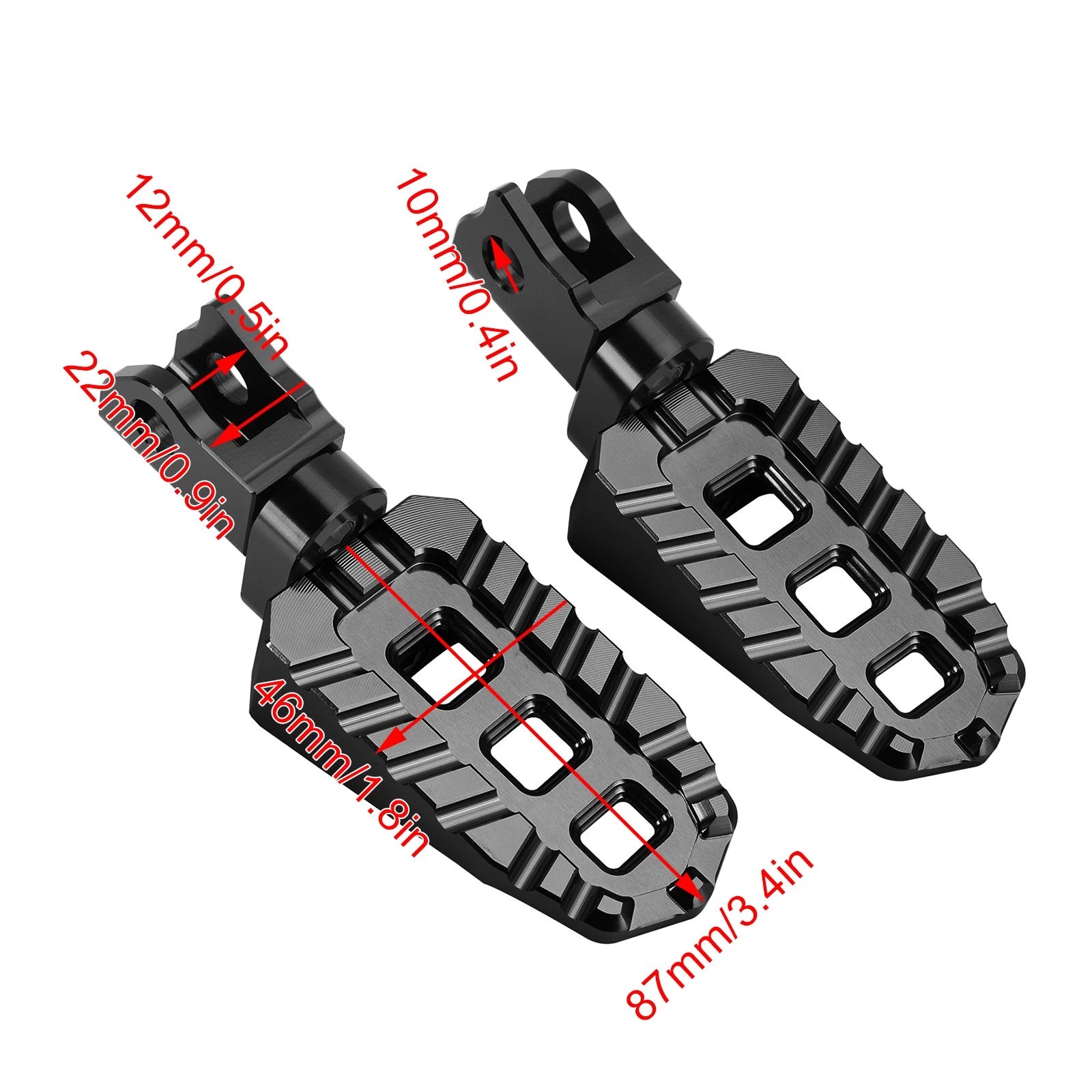 Front Footrests Foot Pegs for Kawasaki KLX230S KLX230R (2020–2025) Black