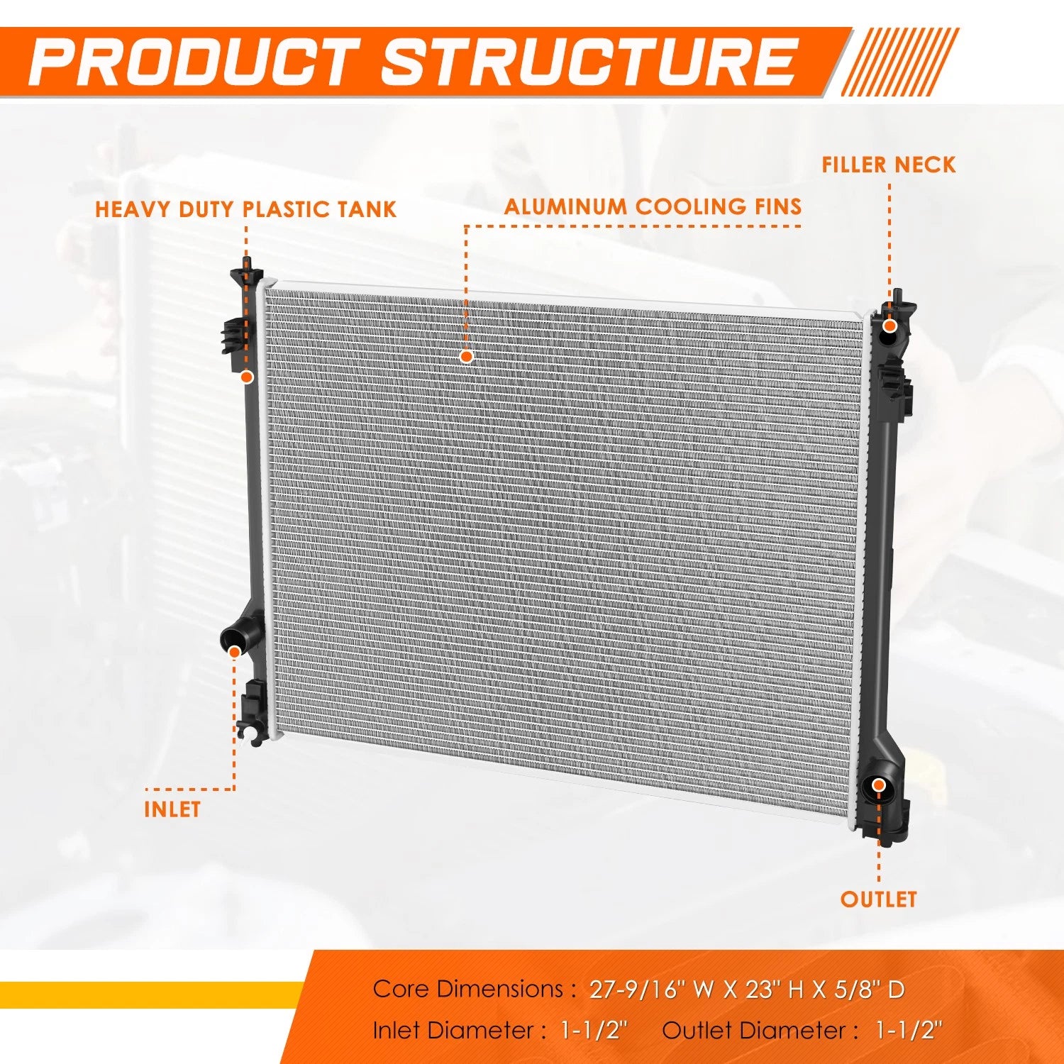 Full Aluminum Core Radiator for Toyota Grand Highlander (2020–2026) DPI-13842