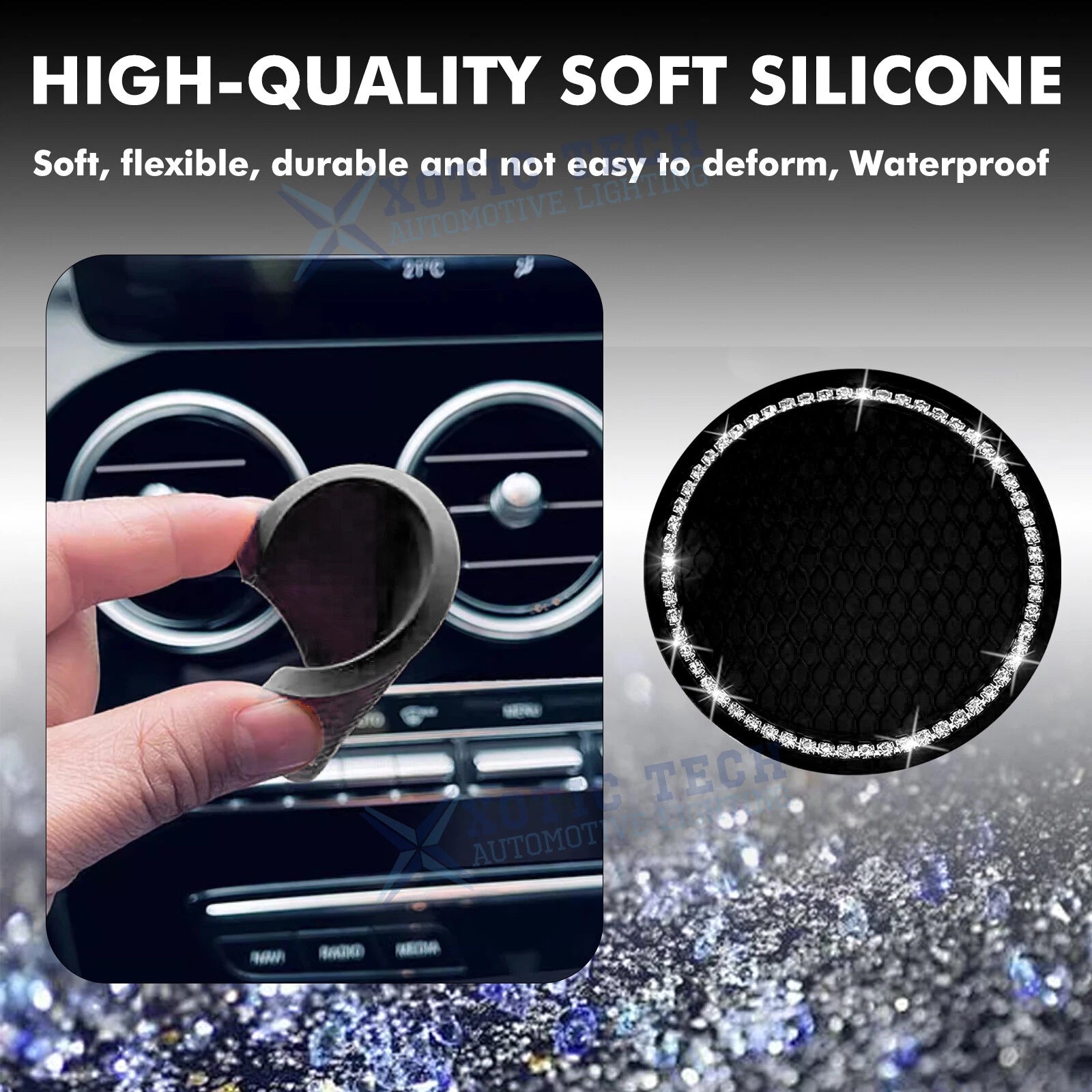 Anti-Slip Car Cup Holder Coaster Set for Universal Fit (2010-2024)