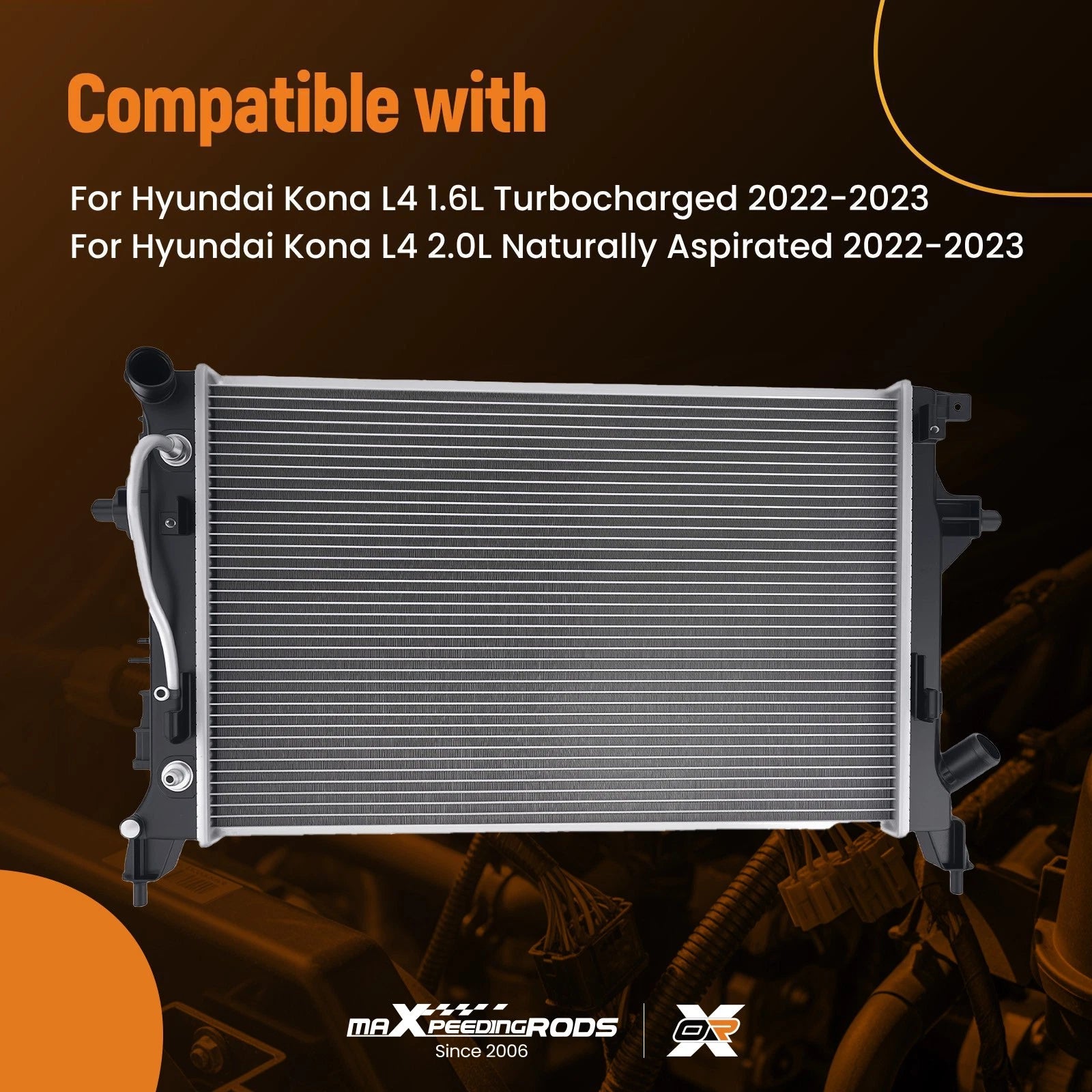 Cooling Radiator for Hyundai Kona 1.6L 2.0L (2022–2023) 25310J9910