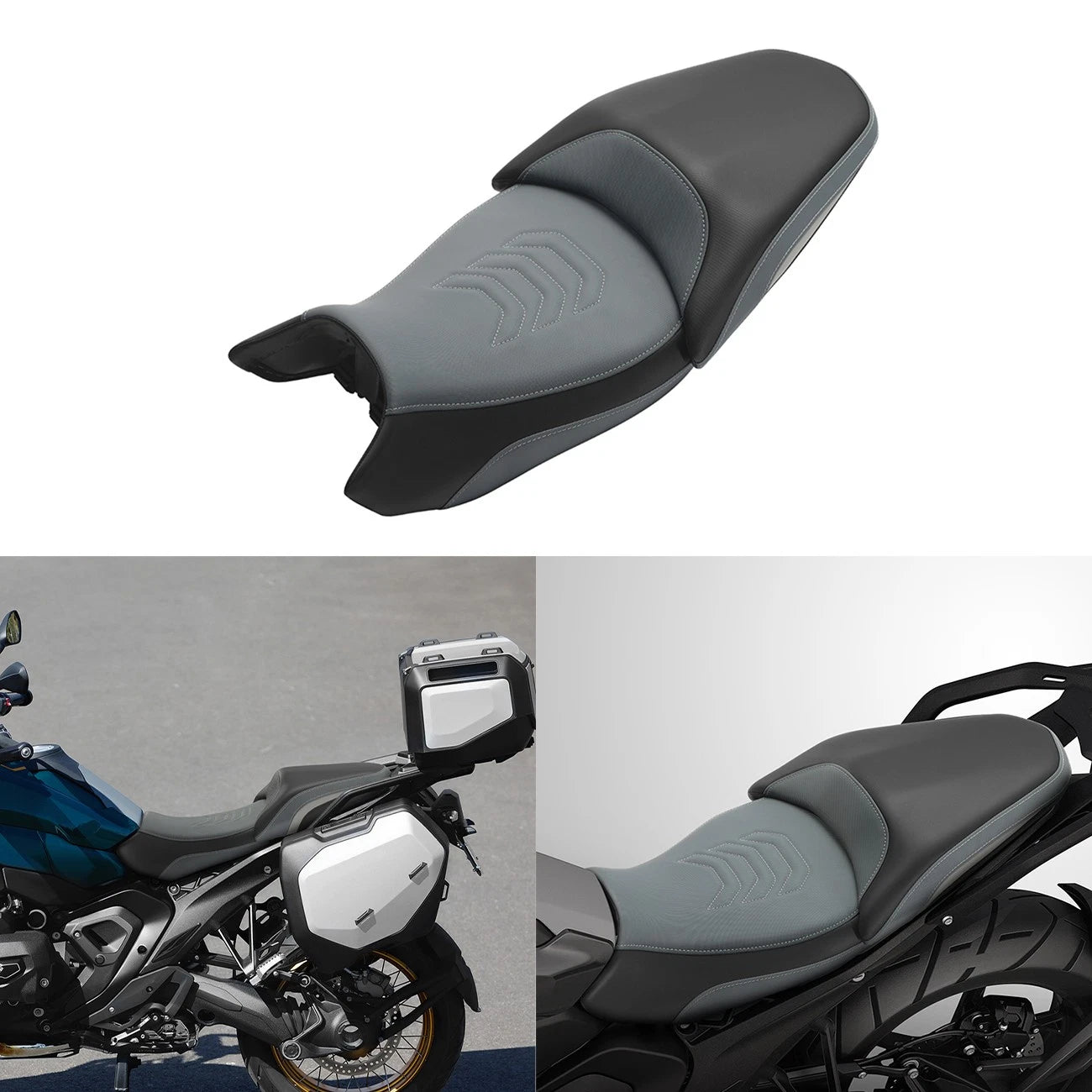 Set of 2 Black Grey Driver & Passenger Seats for BMW R 1300 GS (2023–2025)