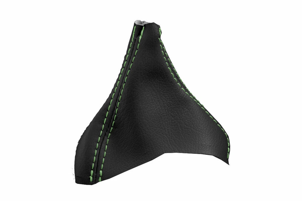 Leather Automatic Shift Boot Cover for Volvo XC90 (2003–2014) Black Green Stitch