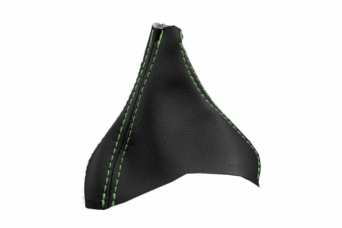 Leather Automatic Shift Boot Cover for Volvo XC90 (2003–2014) Black Green Stitch