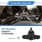 2 x Front Lower Ball Joints for Hyundai Elantra (2007-2010)