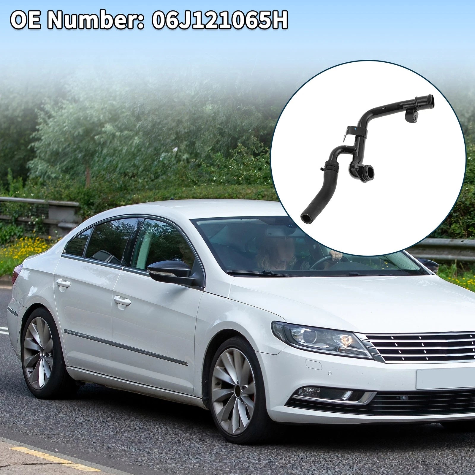Radiator Hose Coolant Pipe for Volkswagen Eos (2009–2016) 2.0T No. 06J121065H
