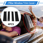 Set of 4 Door Pillar Window Trim for Chevy Colorado (2015–2020) Black
